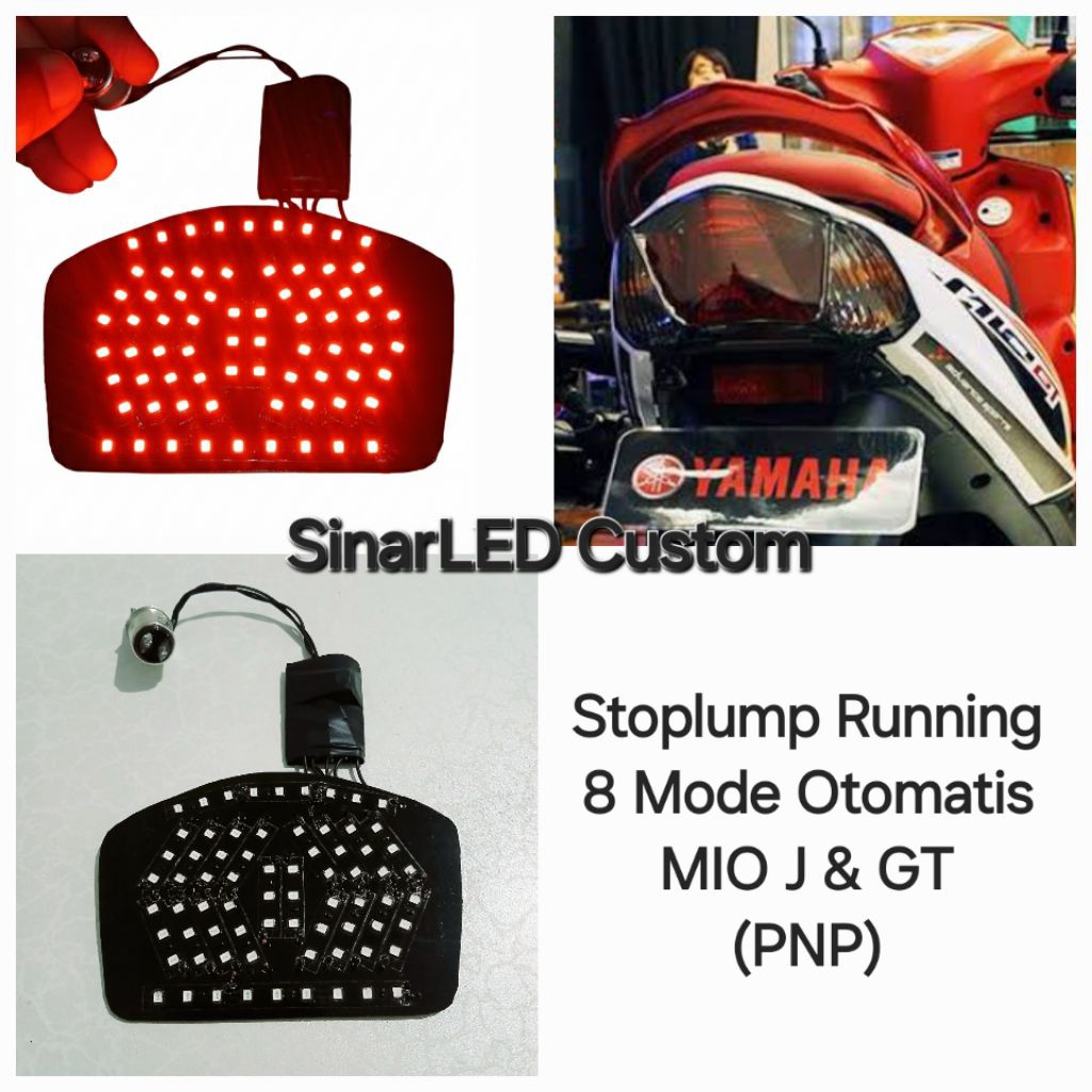 Stoplump Running MIO J/GT 8 Mode Otomatis (PNP) Lampu Led Strip Variasi Custom
