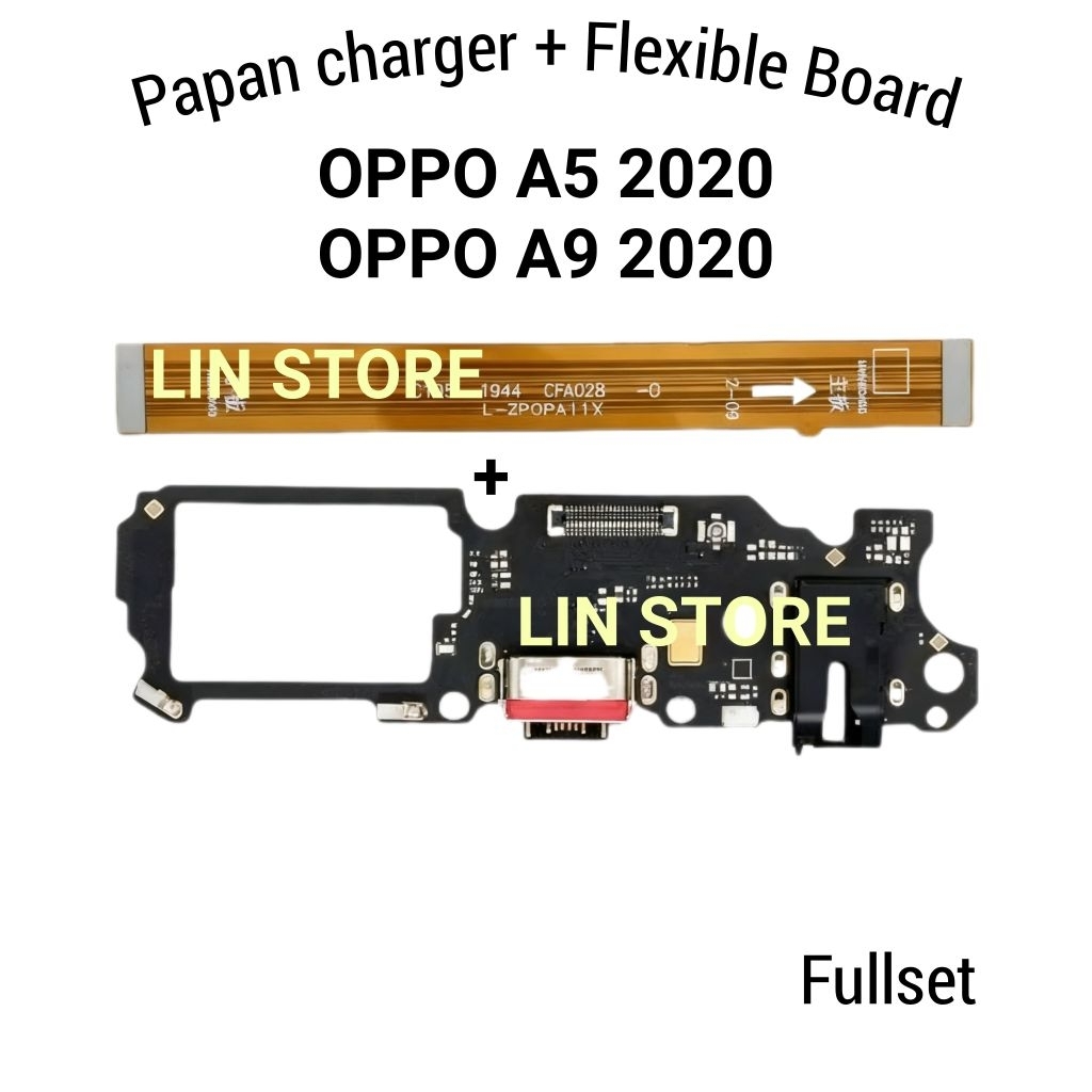 Flexible Board + Konektor Charger For Oppo A5 2020 / A9 2020 Ori Fullset Flexible Konektor Charger P