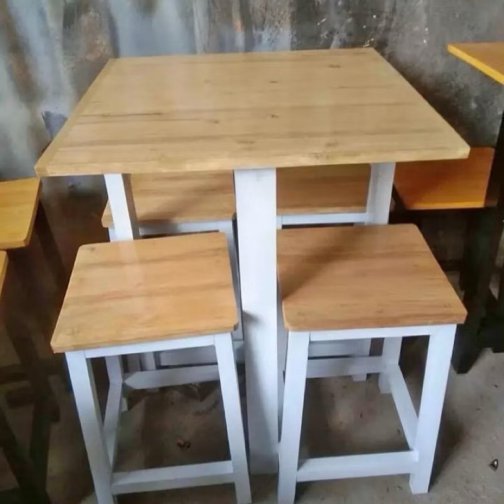 (Ready stok) 1 set Meja kursi Cafe Meja kursi restoran furniture meja dan kusi makan