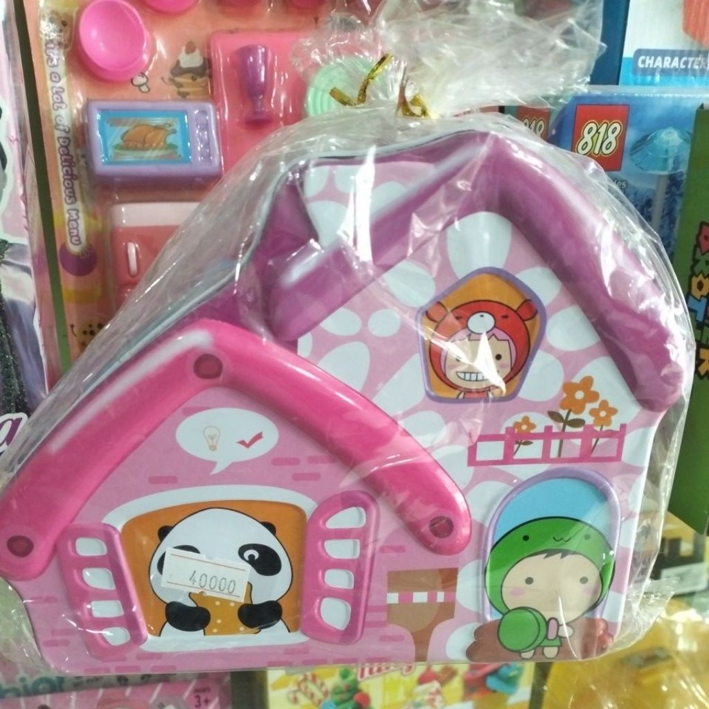 celengan gembok karakter+gembok kunci#celengan anak bentuk rumah fancy