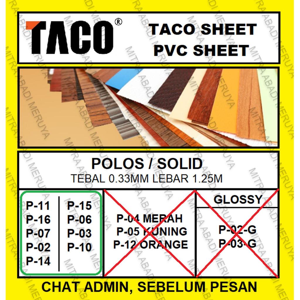 Taco Sheet Polos Solid Standard PVC Sheet Deco Sheet