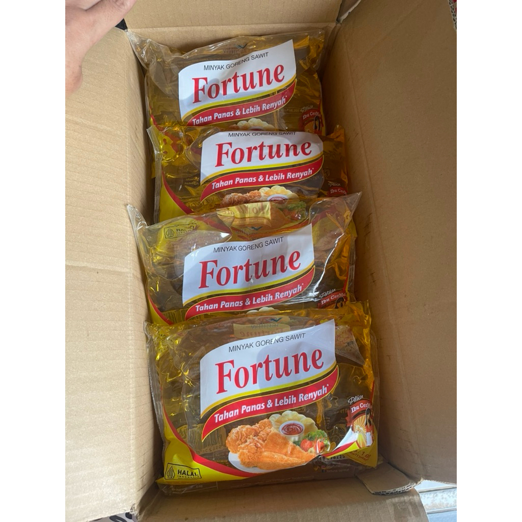 Minyak Goreng Fortune Bantal 1 dus 12 pcx1liter-Fortune Bantal 1 Dus
