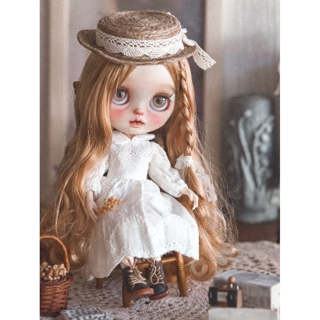 Topi Jerami Mini untuk Boneka Blythe | Aksesoris Blythe