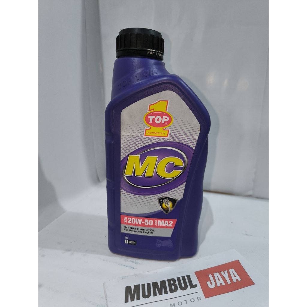 Oli Motor TOP 1 MC 20W-50 1 Liter – Oli Motor 4T JASO MA2 Sintetik