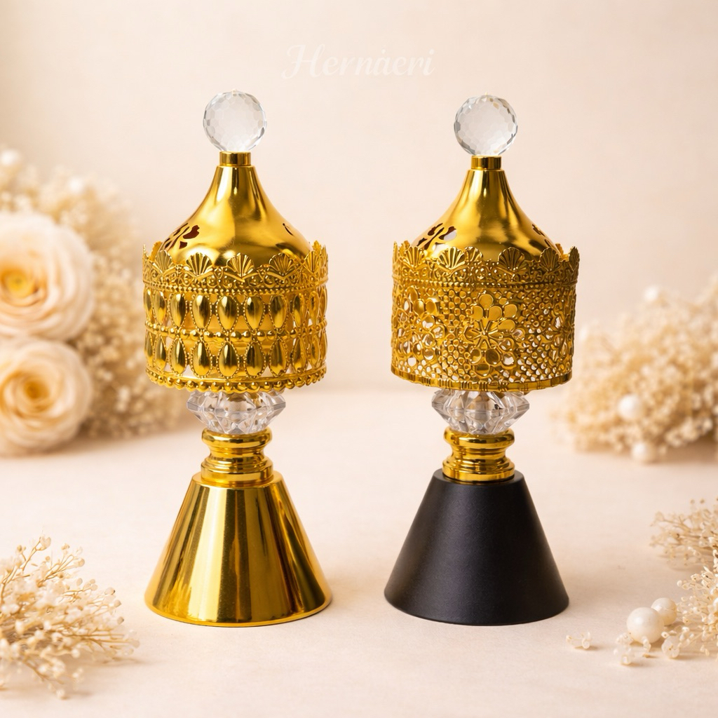 mabkharah kristal gold/hitam