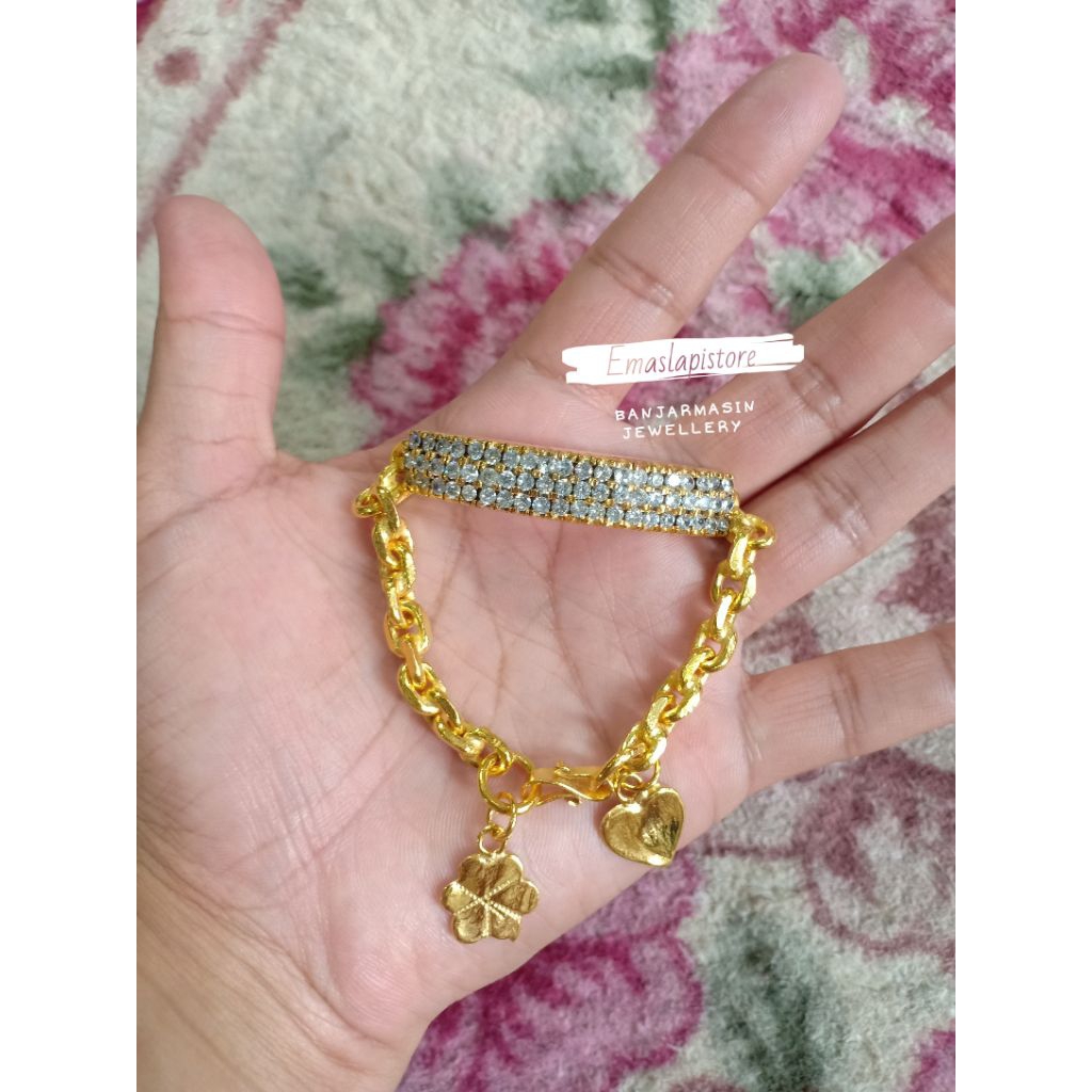 Gelang Belitung Permata Tangga Presiden Lapis Emas 999 Banjar