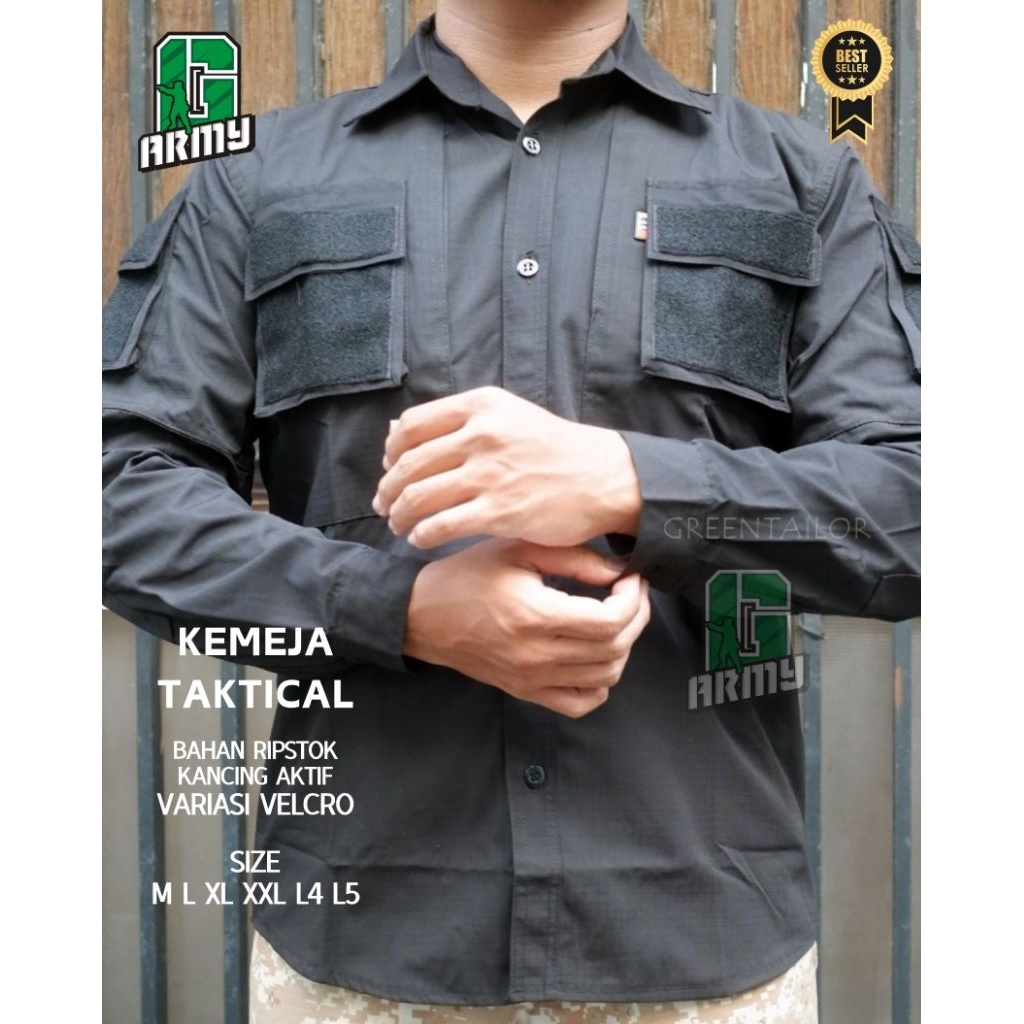 G.ARMY KEMEJA TAKTIKAL HITAM BLACKHAWK LENGAN PANJANG