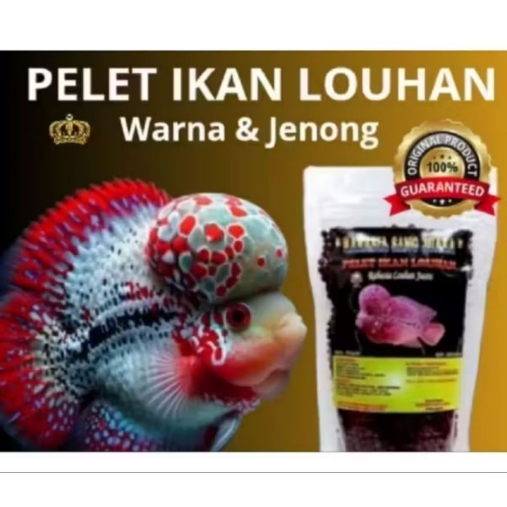 PELET/MAKANAN IKAN LOUHAN UNTUK WARNA DAN JENONG 100 GRAM