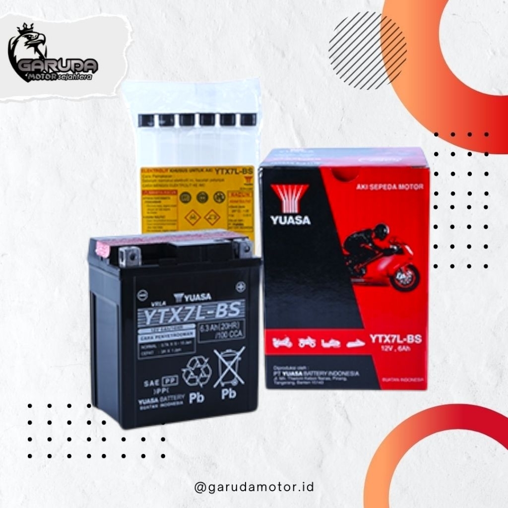 Aki Accu Kering Motor Yuasa YTX7L MF KLX 150 W175 Vespa LX CBR 250 Thailand