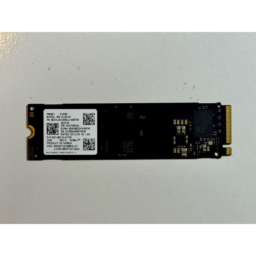 SSD NVMe SAMSUNG PM9B1 512GB 100/100% 17Days Like New Copotan laptop baru