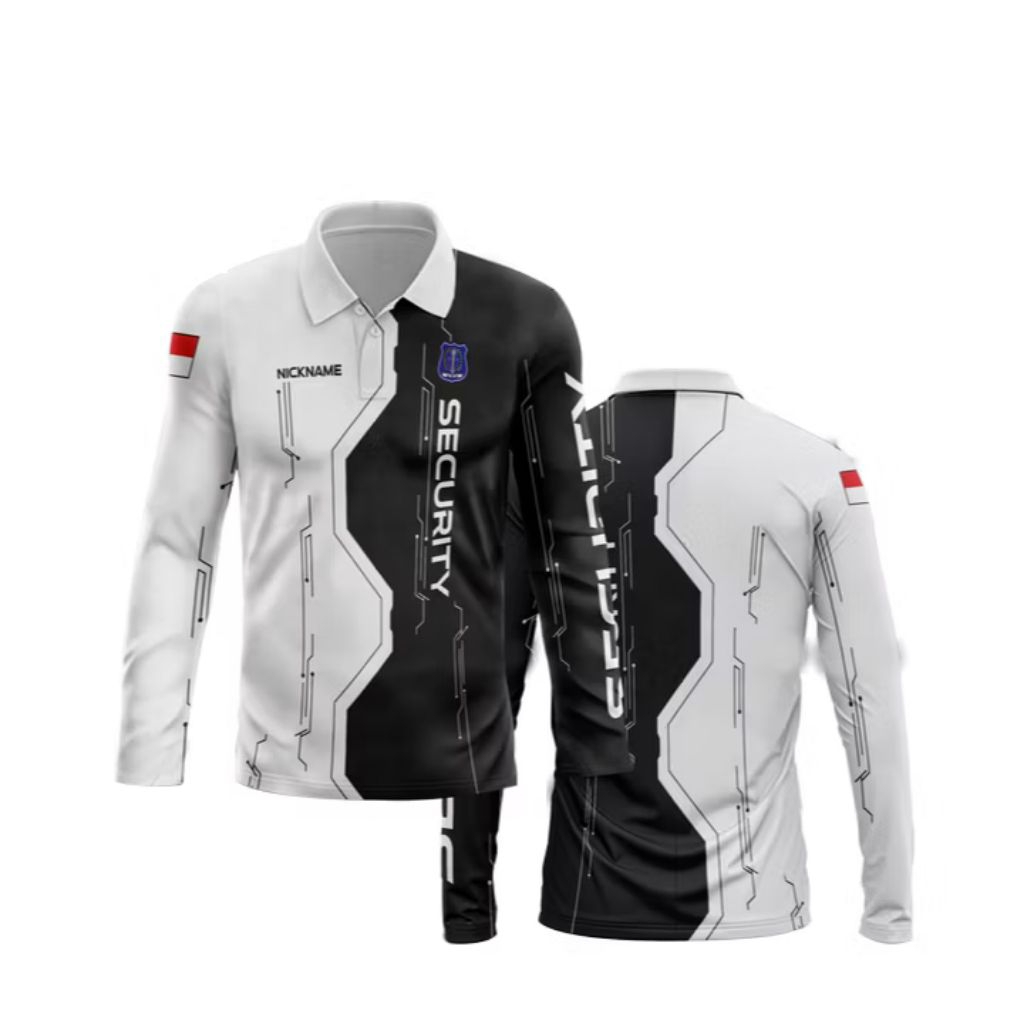 JERSEY SATPAM TERBARU /JERSEY KAOS SECURITY HITAM /SERAGAM SATPAM HITAM