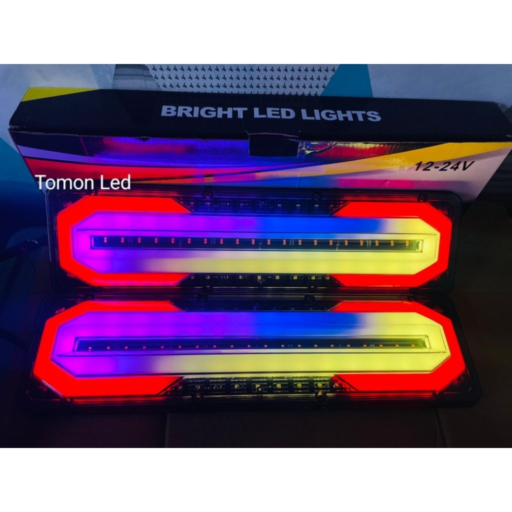 Lampu Stoplamp Truck Led RGB 12v/24volt Lampu Variasi Truck Panjang 46Cm Harga Sepasang Kanan Kiri