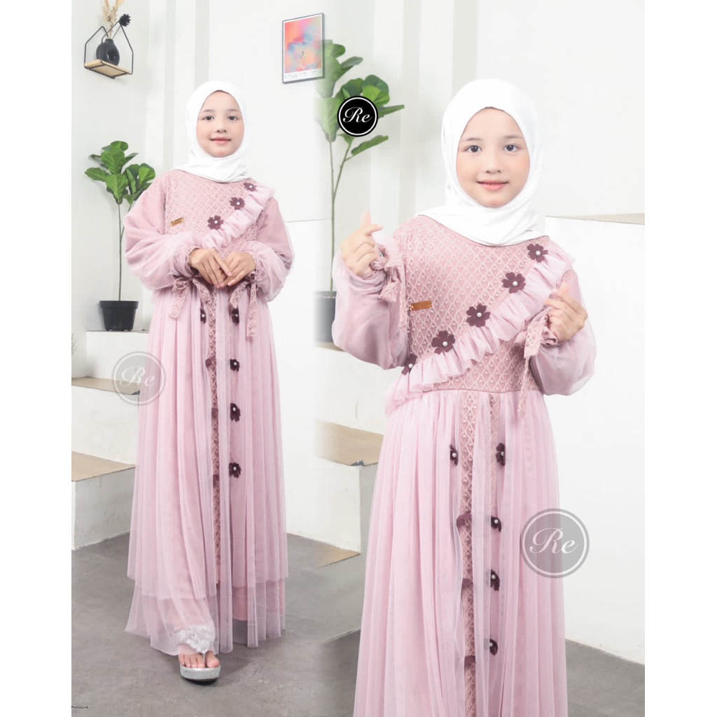 DRESS KIDS ELSA MIKAYLA TERBARU / GAMIS ANAK LEBARAN TERBARU KEKINIAN