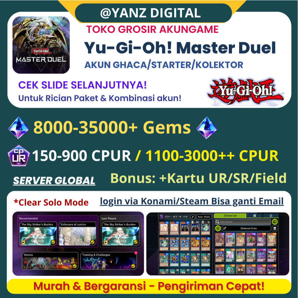 Bundle Yu-Gi-Oh Master Duel Varian Gems & CPUR Pilihan – Lengkapi Koleksi Duelist Yugioh Kamu
