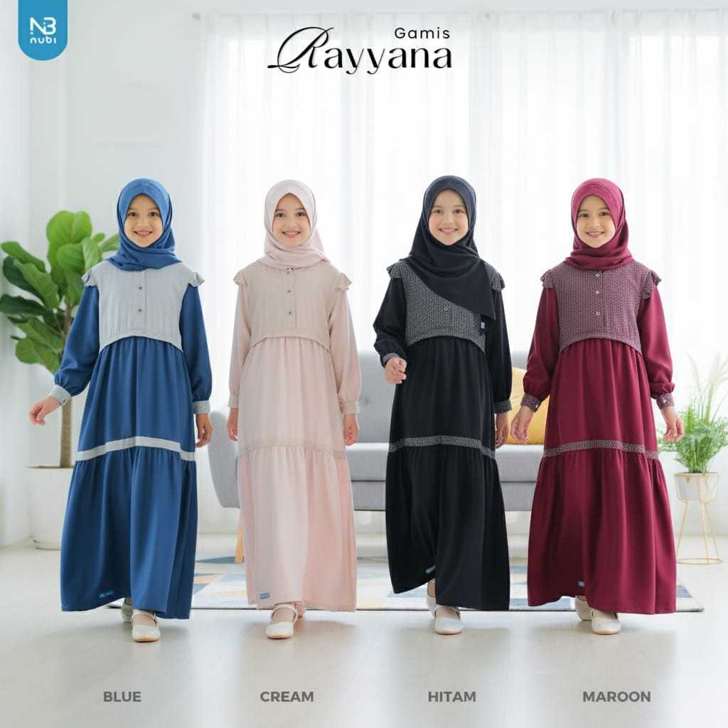NUBI Gamis Anak Perempuan Terbaru Rayyana Series 2-14 Tahun