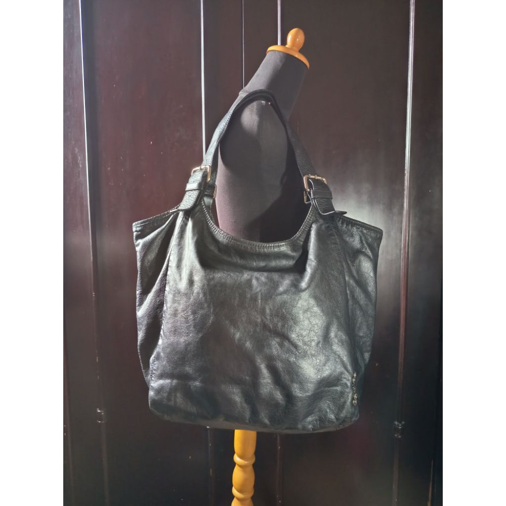 Hobo Bag / Shoulder Bag / Tas Bahu Kulit Asli  C O M I C O  Black Genuine Leather Preloved/second