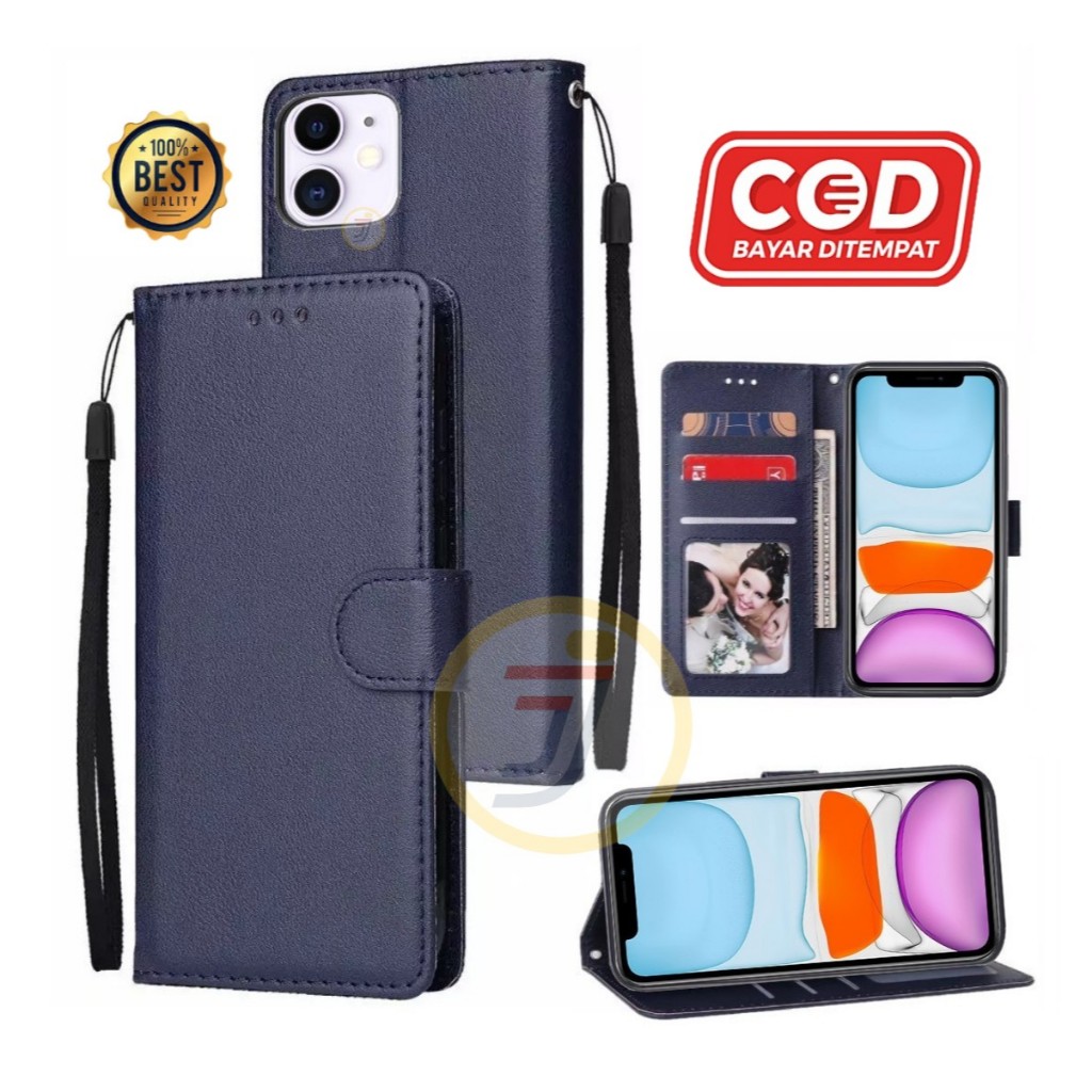 Flip Case iPhone 11 | iPhone XR Premium Leather Flip Case Wallet Kulit Casing Dompet