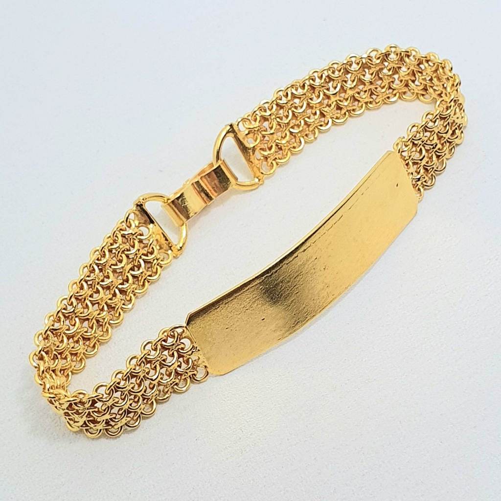 Gelang Emas Muda Rante Lebar Model Plat 10 Gram / Gelang Emas Muda