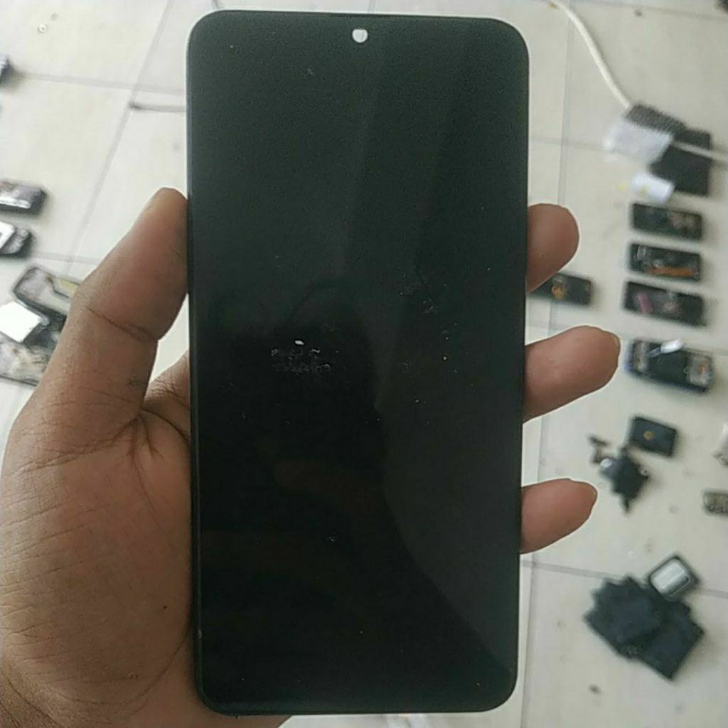 lcd bekas samsung a10s, lcd tc ok, minus glass coel dikit