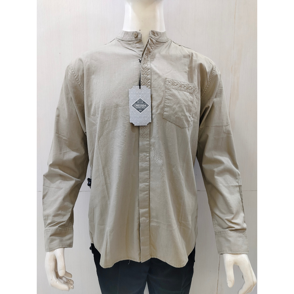 CRESSIDA KEMEJA KOKO / BAJU MUSLIM COWOK LENGAN PANJANG BIG SIZE (XXL - XXXXL)