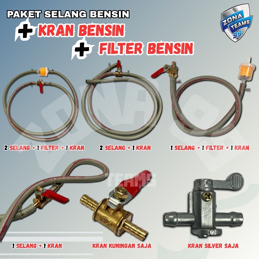 PAKET SELANG BENSIN + KRAN BENSIN + FILTER BENSIN UNIVERSAL