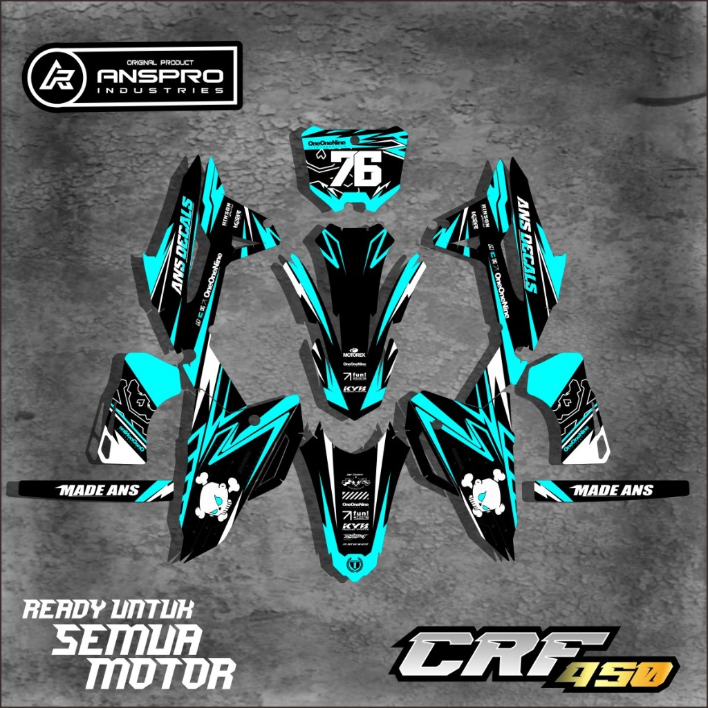 DECAL FULL BODY CRF 450 STIKER PELINDUNG BODY MOTOR CRF 450 FREE CUSTOM