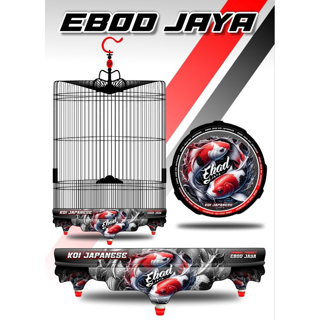 sticker decal sangkar burung murai NO2 motip ikan koi