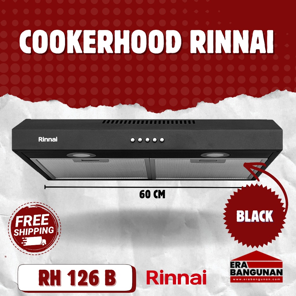 cooker hood rinnai RH 126 B/ penghisap asap Rinnai 60 cm