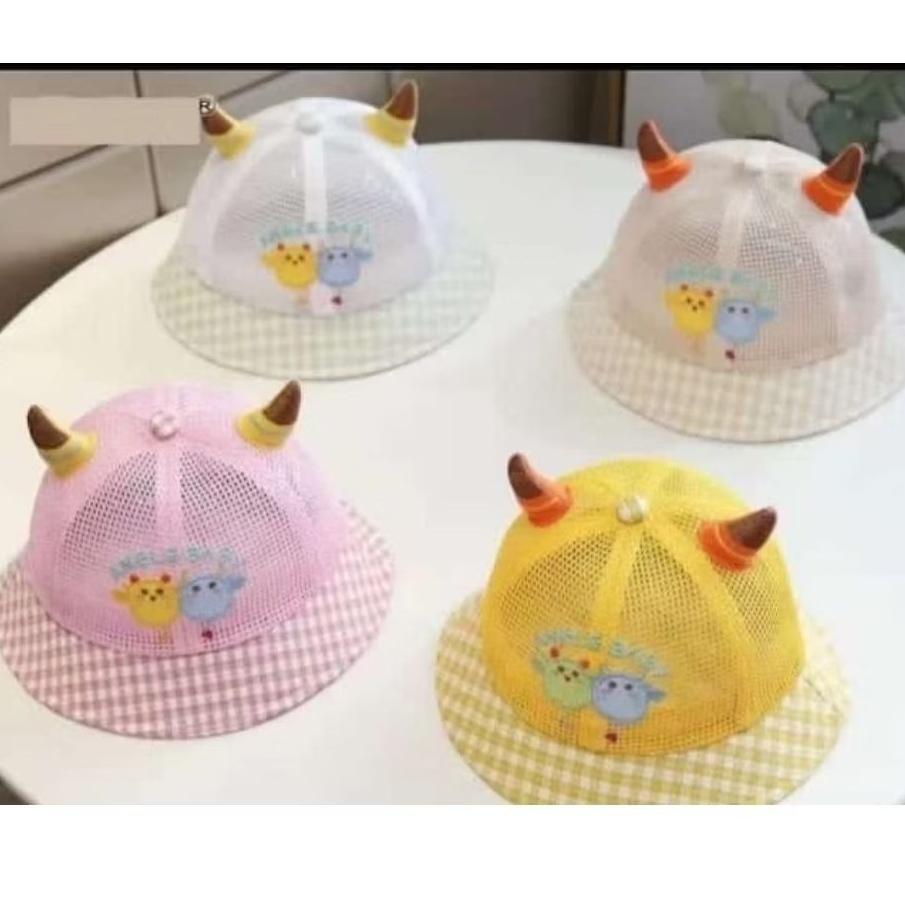 GRACIA Topi Bucket Angle Baby 6bulan- 4Tahun Tahun TopI Bucket 3D Anak Perempuan / Topi Pantai/ Topi