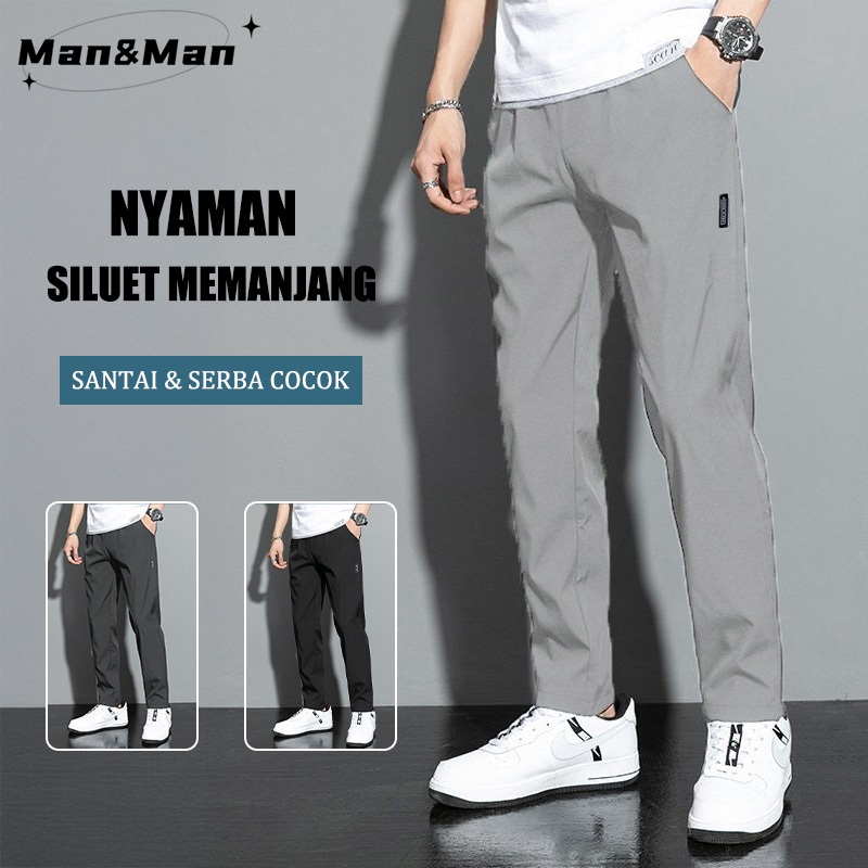 Man&Man | Celana panjang pria dewasa Pants Training Baggy Trackpants Parasut  Jogger Tactical