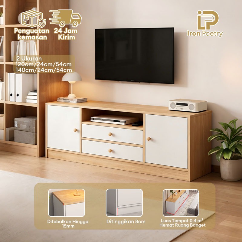 Meja TV kayu TV SERBAGUNA Rak Tv Minimalis Bufet Tv Minimalis Kayu Modern Murah Tv Rak 120/140cm