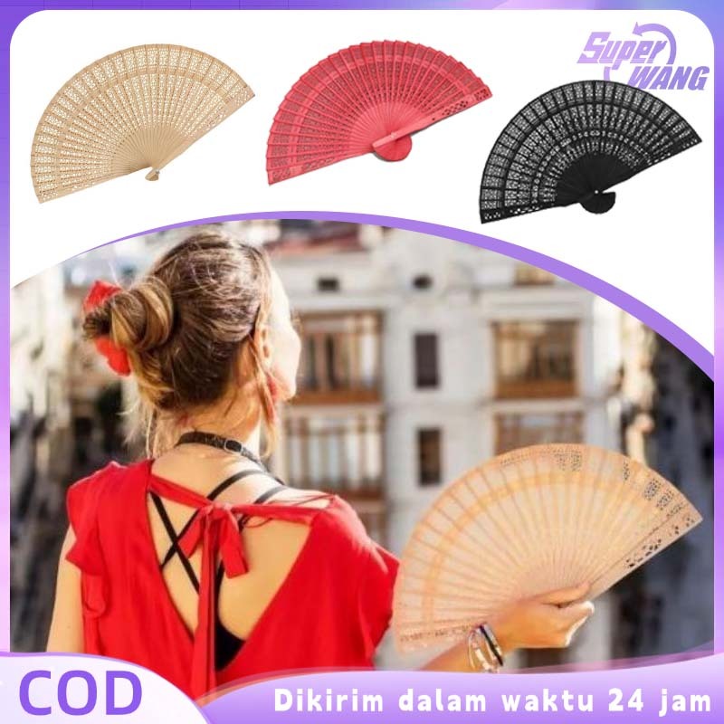 Kipas Tangan Lipat Kayu Kipas Cendana Bali Kipas Kayu Souvenir Vintage Kipas Kayu Tangan Kipas Kayu 