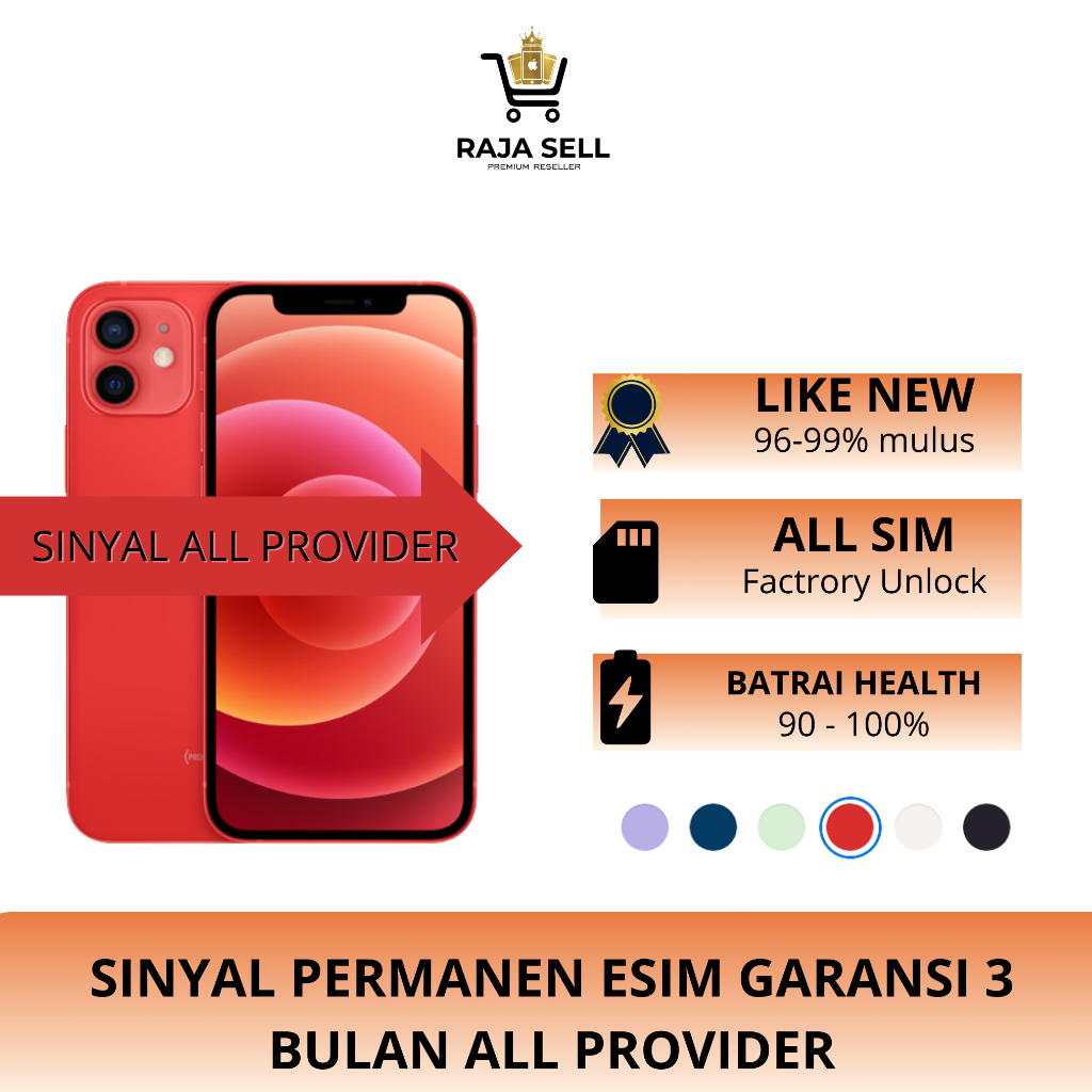 SINYAL PERMANEN Iphone 12 Mini 128GB 256GB 64GB Second Kantor Like New Mulus Full Set Factory Unlock