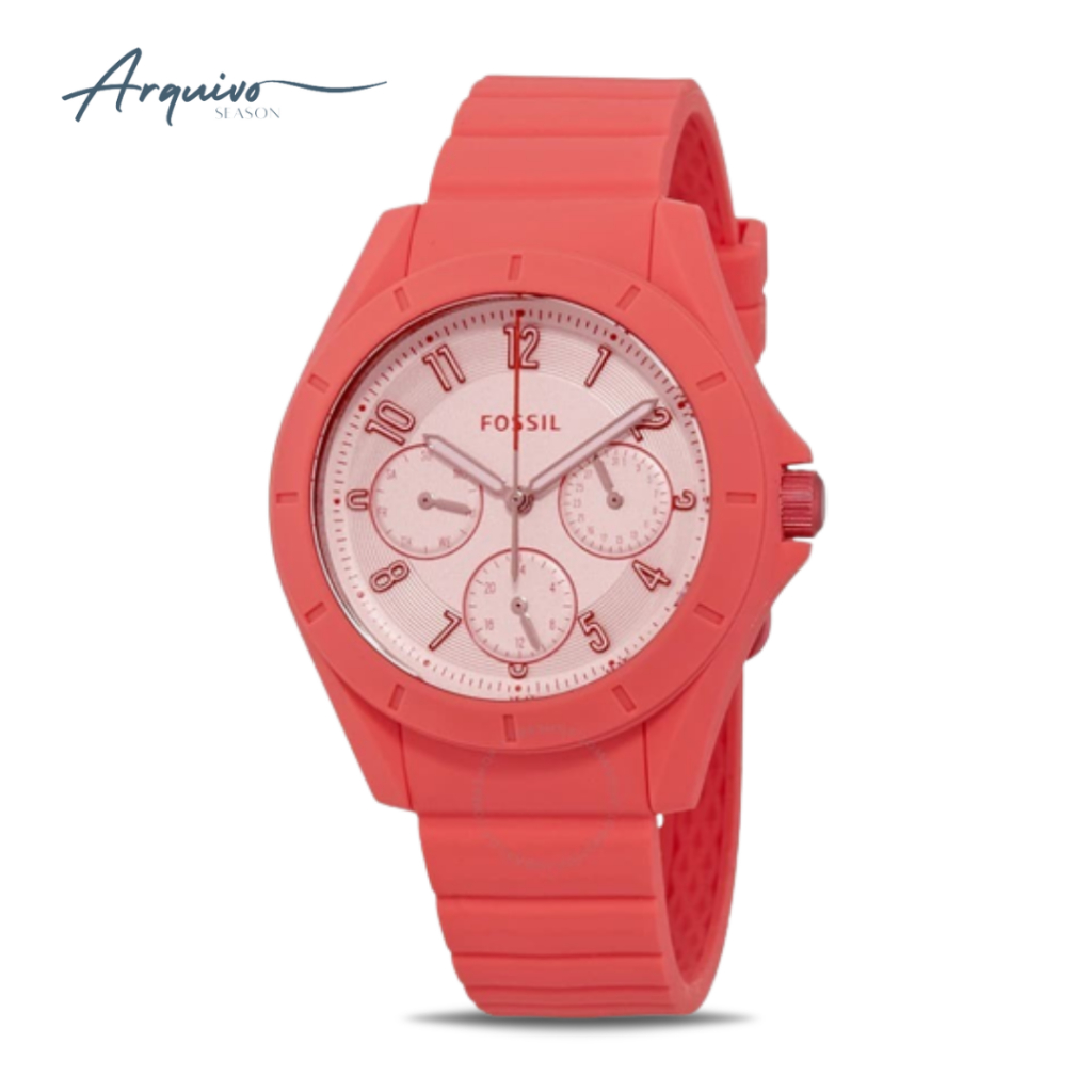 Jam Tangan Fossil Wanita Chronograph Rubber Casual Original ES4187