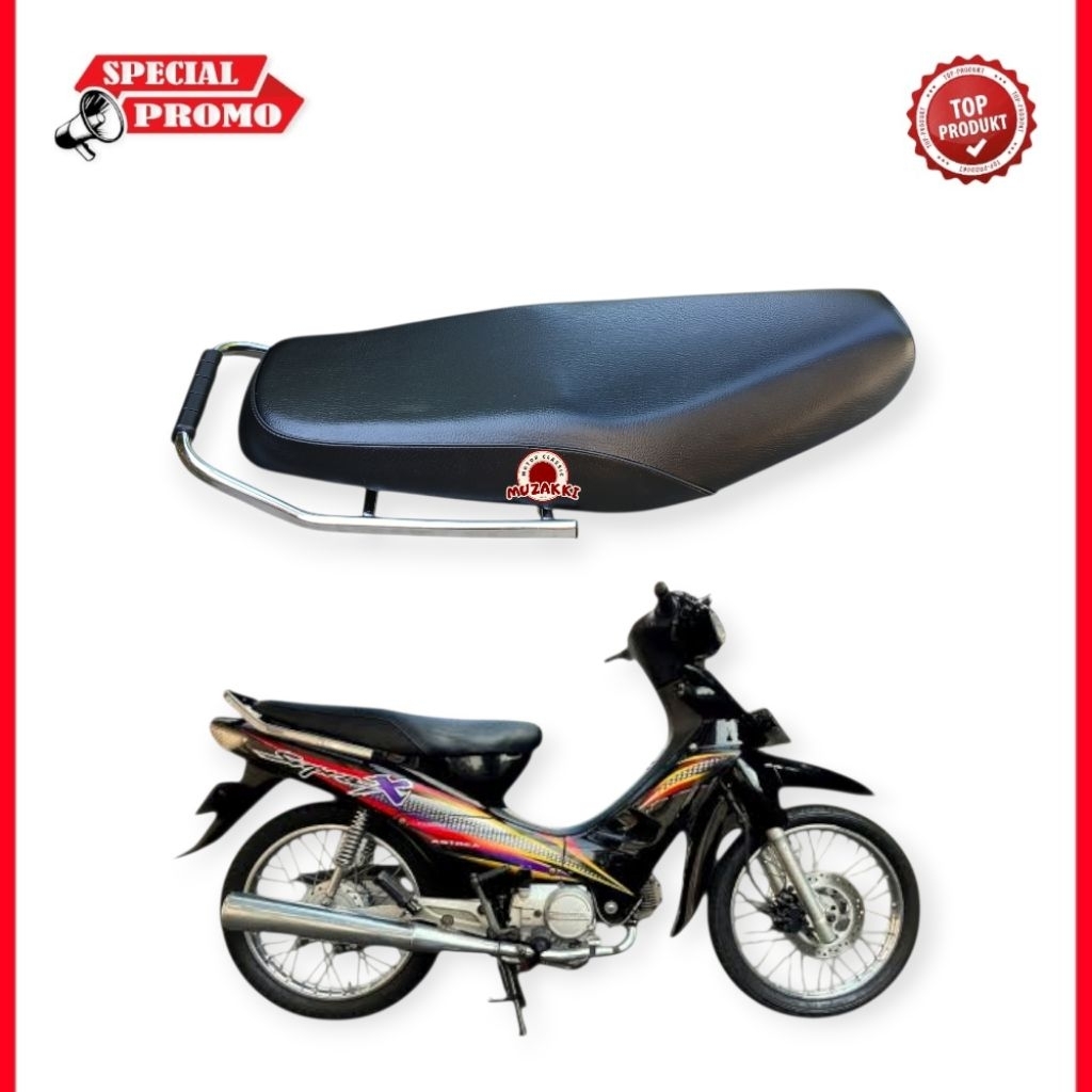 Jok Honda Supra X Lama Fullset Begel Jok Belakang Besi Krom Tebal