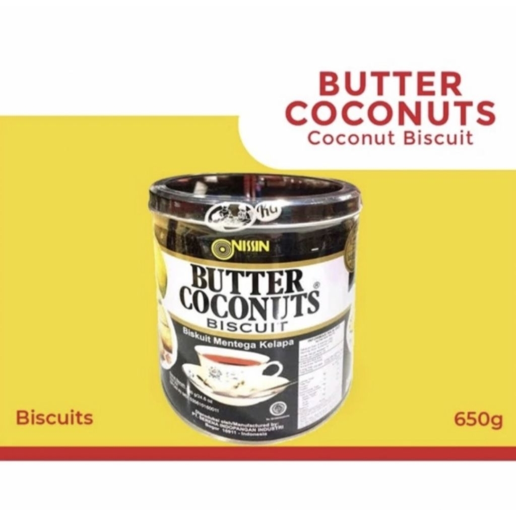 nissin butter coconut kaleng 650 / Nissin Kue Kaleng Coconut