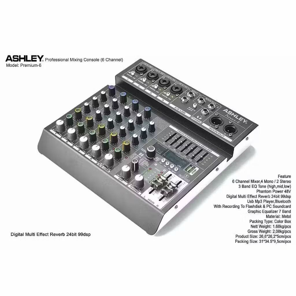 Mixer Ashley Premium 6 Mixer Ashley 6 channel Original