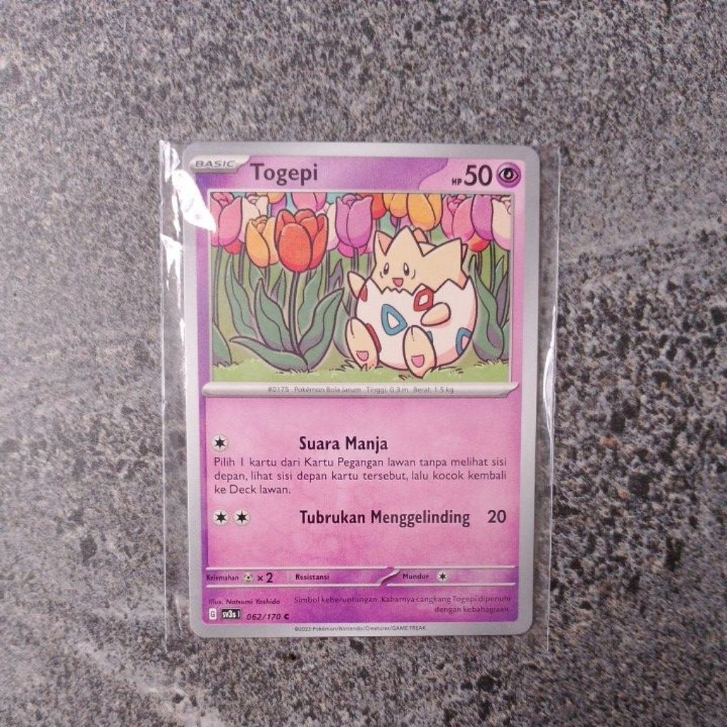 Kartu Card Pokemon Indonesia TCG Togepi 062/170 Original