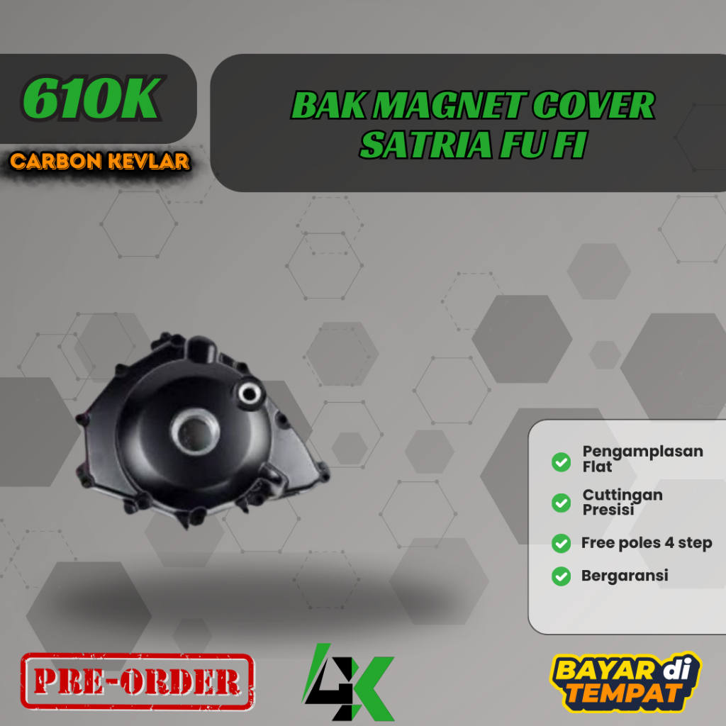 Bak Magnet Cover Satria Fu Fi Carbon Kevlar