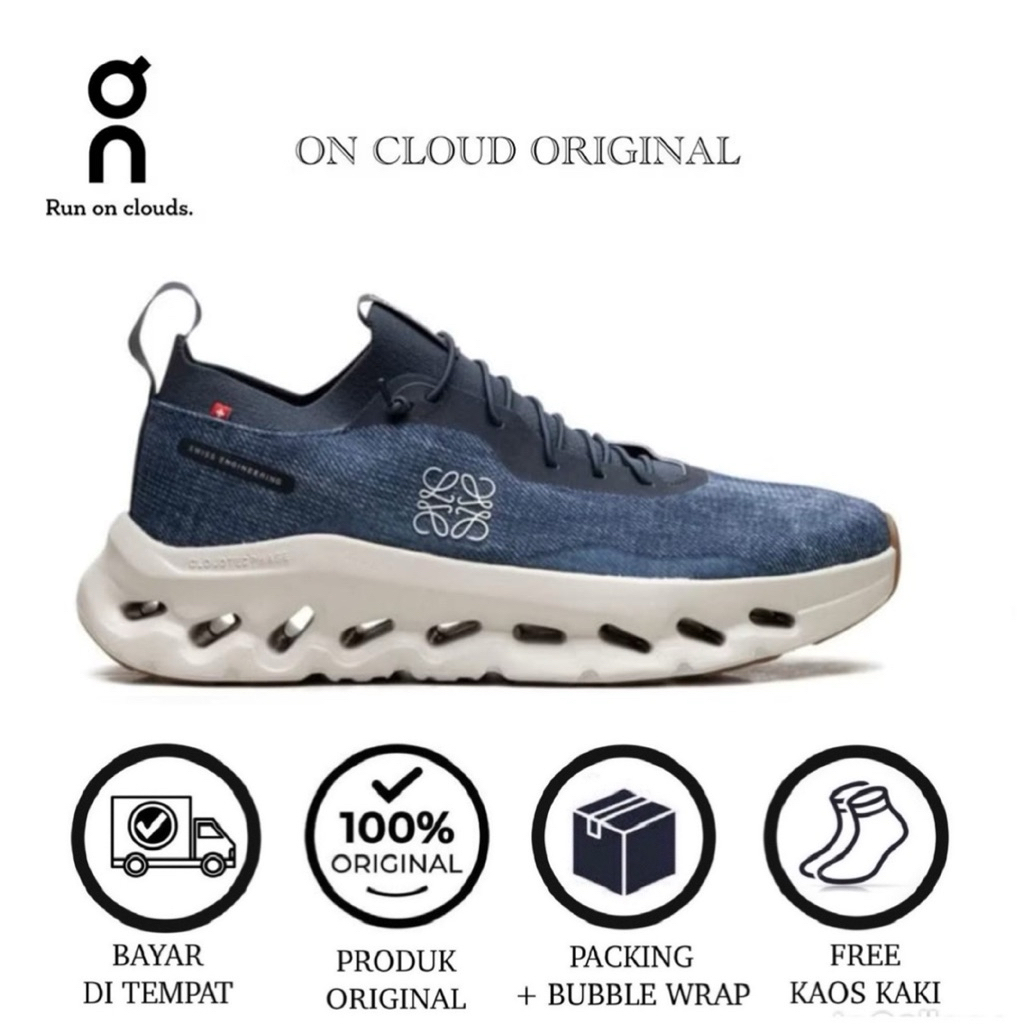 SEPATU RUNNING ON VLOUD X LOEWE DENIM BLUE