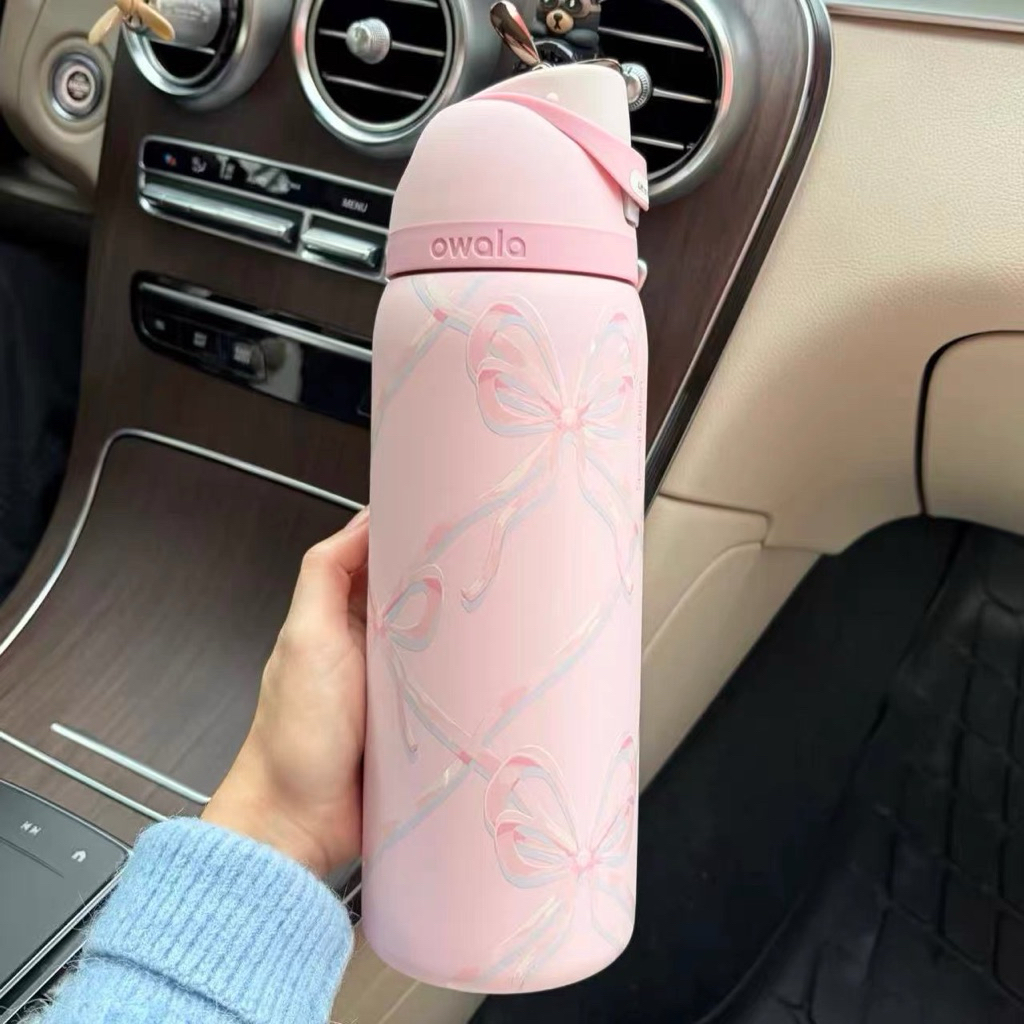 Ready Stock Tumbler Owala Kopi Ribbon Pita Kucing Tulip Picnic Lobster Minecraft Free Sip Two Way  L