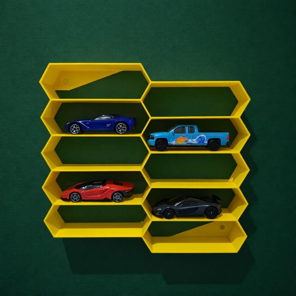 Rak Hotwheels Diecast 1/64 Dinding Muat 10 Mobil