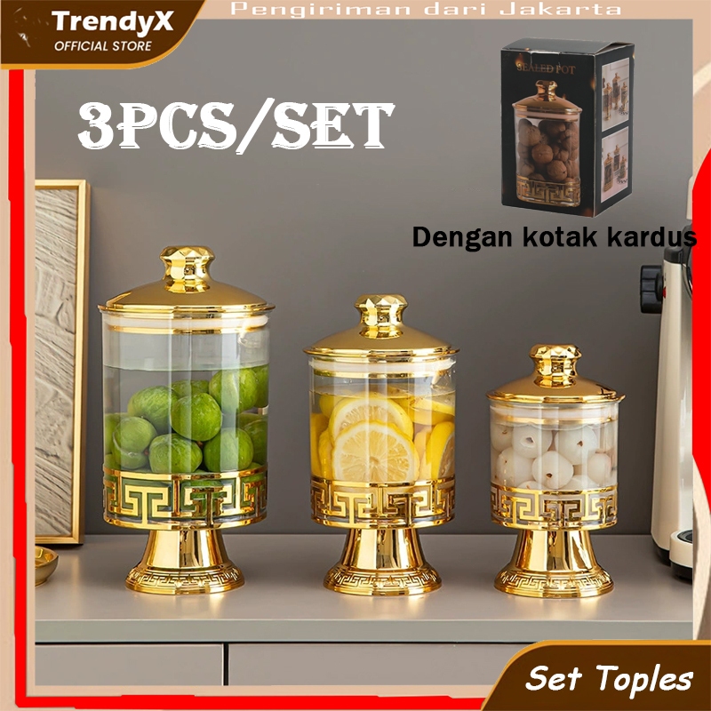 TrendyX Toples Kerupuk 3IN1 Plastik Segel Emas Transparan Ukuran Kecil Sedang Besar