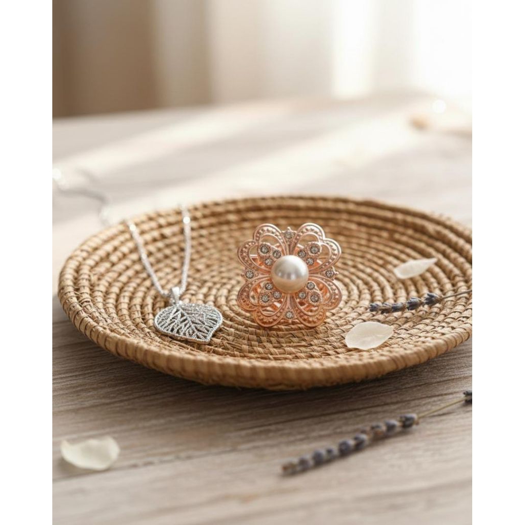 Ring Hijab Mutiara Rose Gold