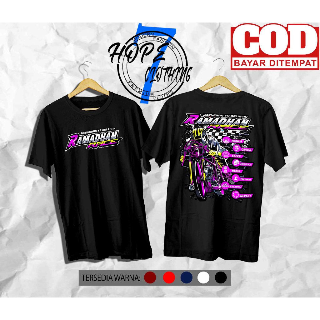 COD Kaos Ramadhan Race 2026 Marhaban Ya Balapan Drag Bike Baju Ramadan Race Repeat 1447H Terbaru