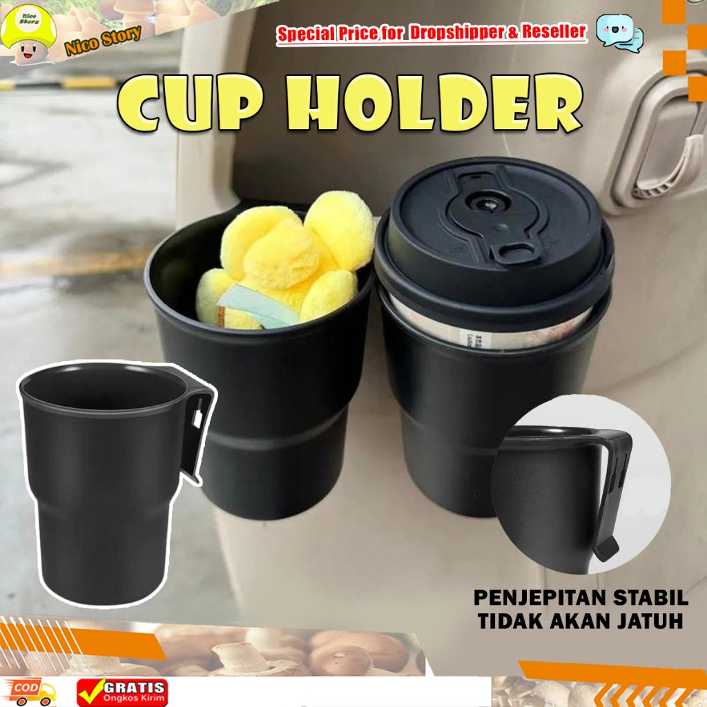 (NCS) Holder Gelas Portable Mobil Motor Tempat Cup Minum Anti Tumpah Dudukan Botol Gelas Serbaguna