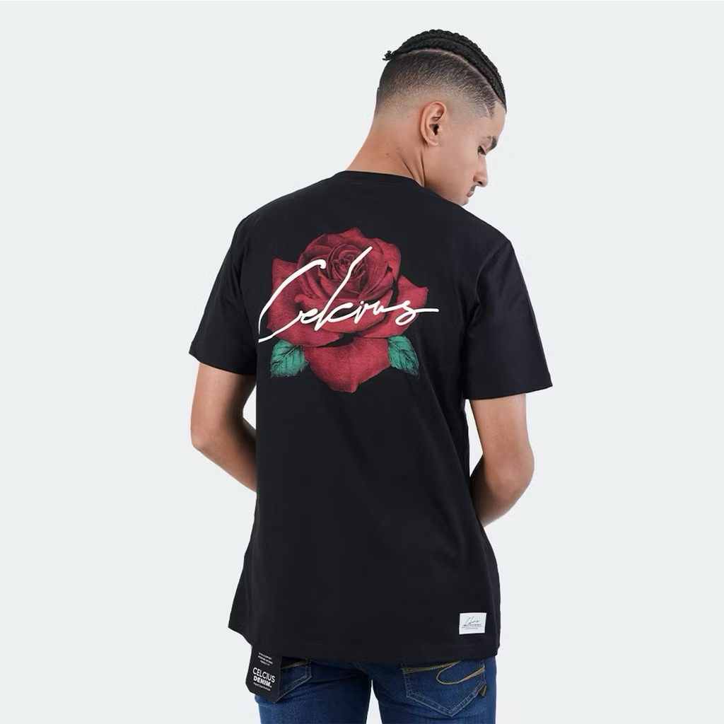 Celcius Black Rose Beack Kaos Distro Premium Pria Wanita