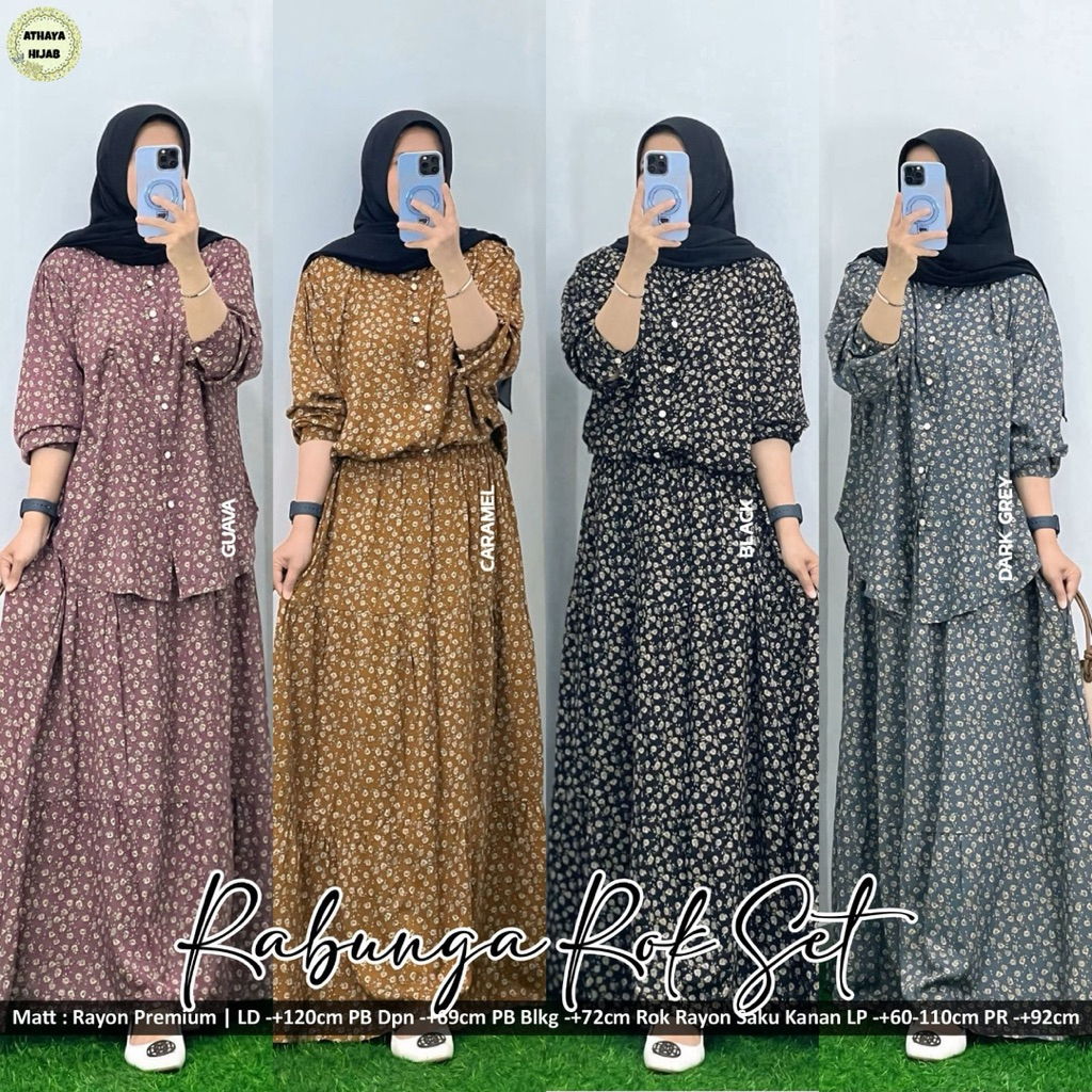 Rabunga Rok Set Rayon Premium by Athaya