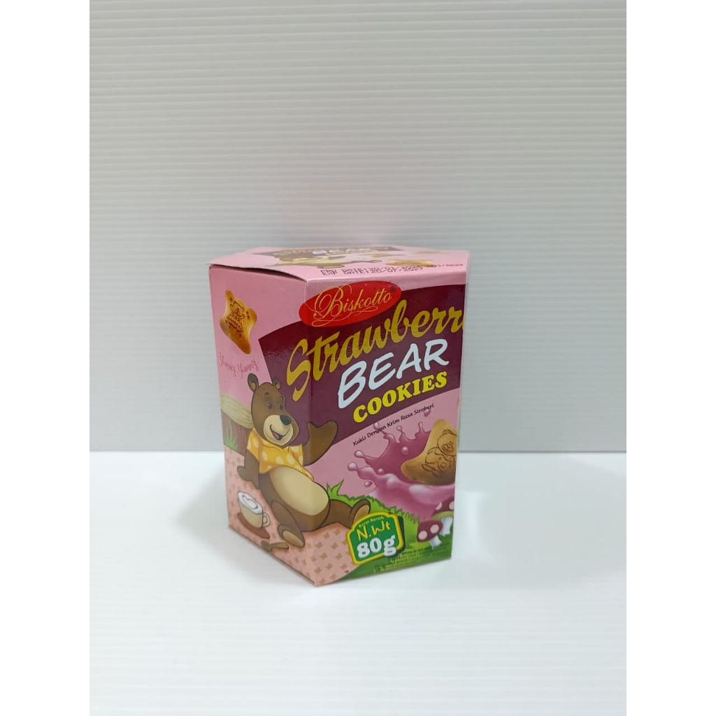 BISKOTTO KOSLS BEAR STRAWBERRY BISKUIT 80GR HAMPERS