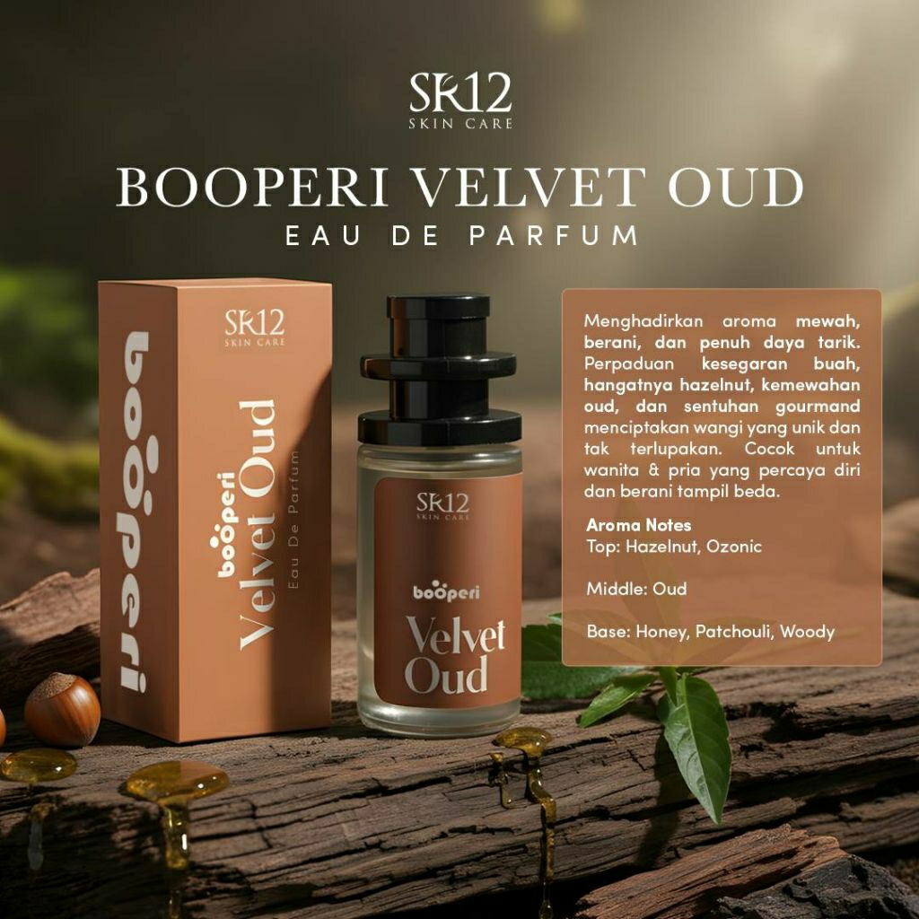 Parfum SR12 Booperi Velvet OudBold |Hangat, Velvet Oud Memadukan Hazelnut Yang Creamy Dengan Oud Yan
